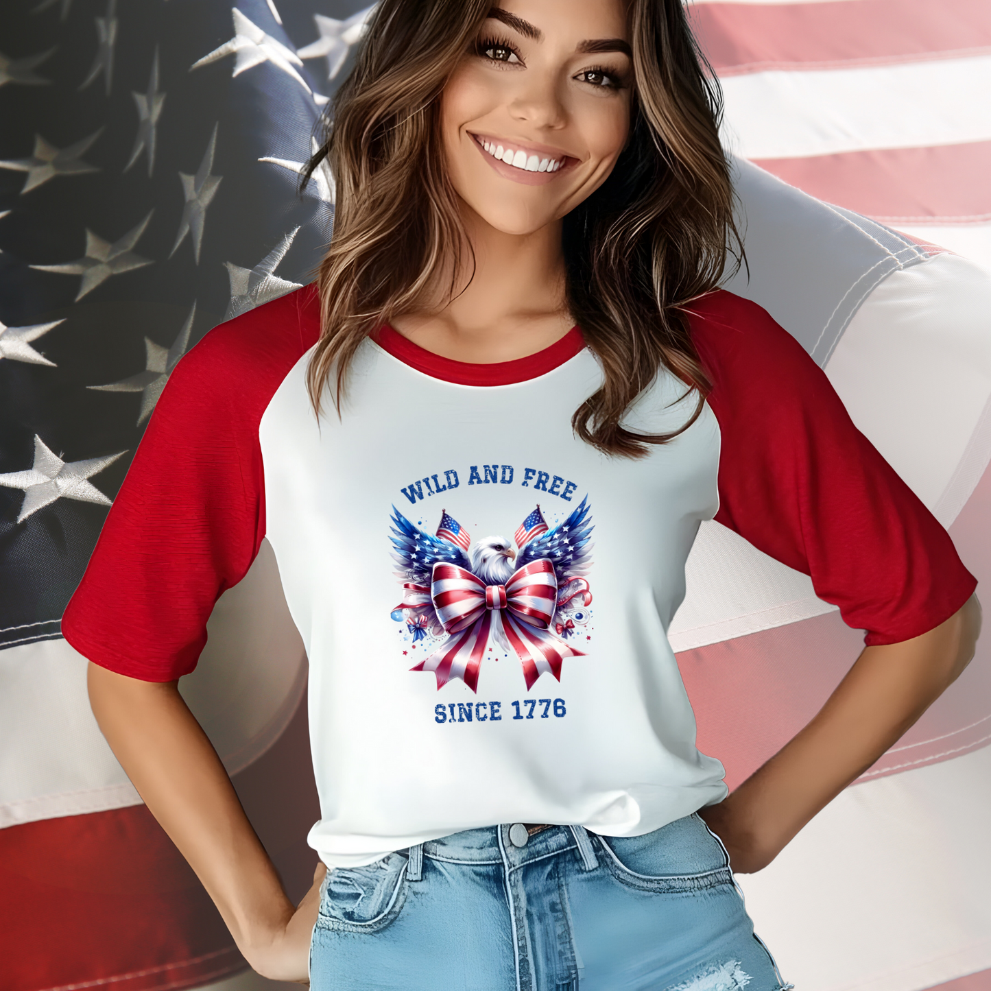 Wild And Free Since 1776 Baseball Tee