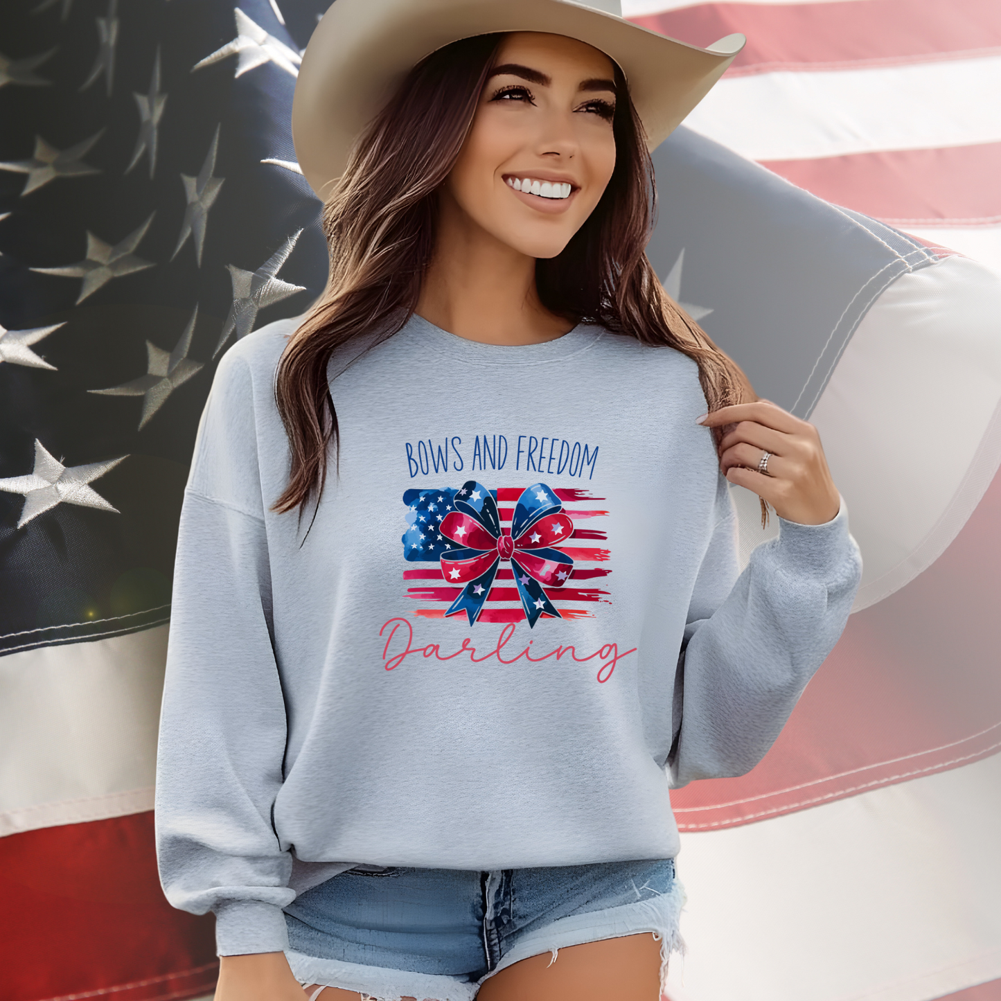 Bows And Freedom Darling Crewneck Sweatshirt
