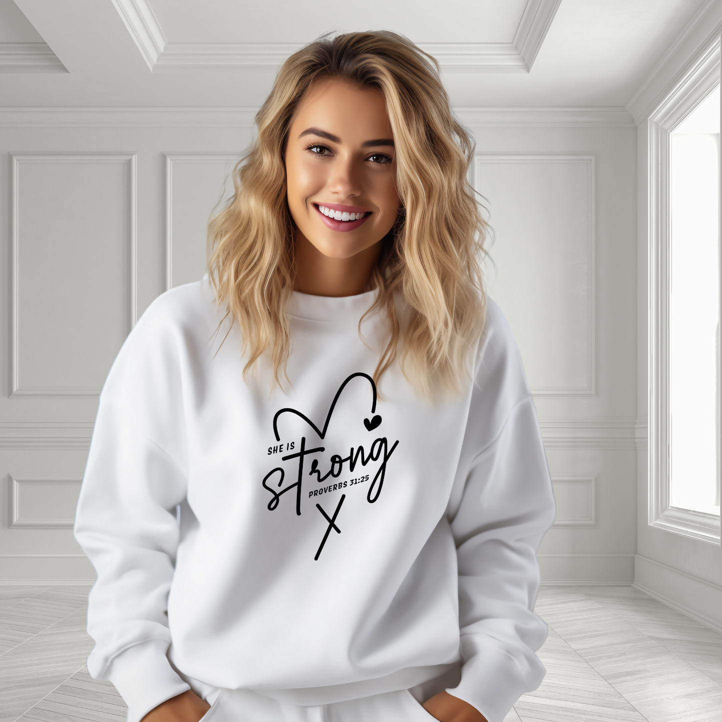 She Is Strong Crewneck Sweatshirt