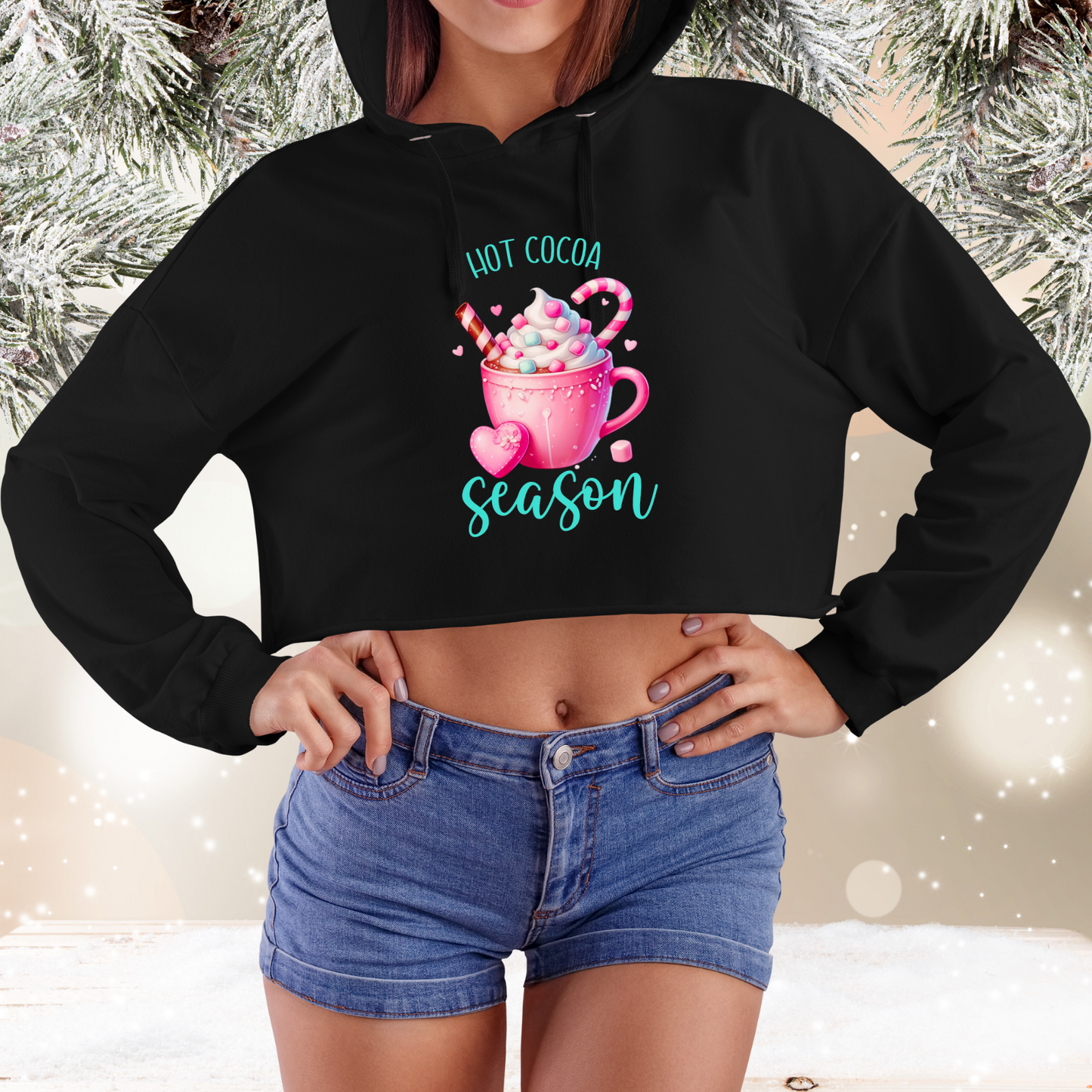 Hot Cocoa Season Crop Hoodie