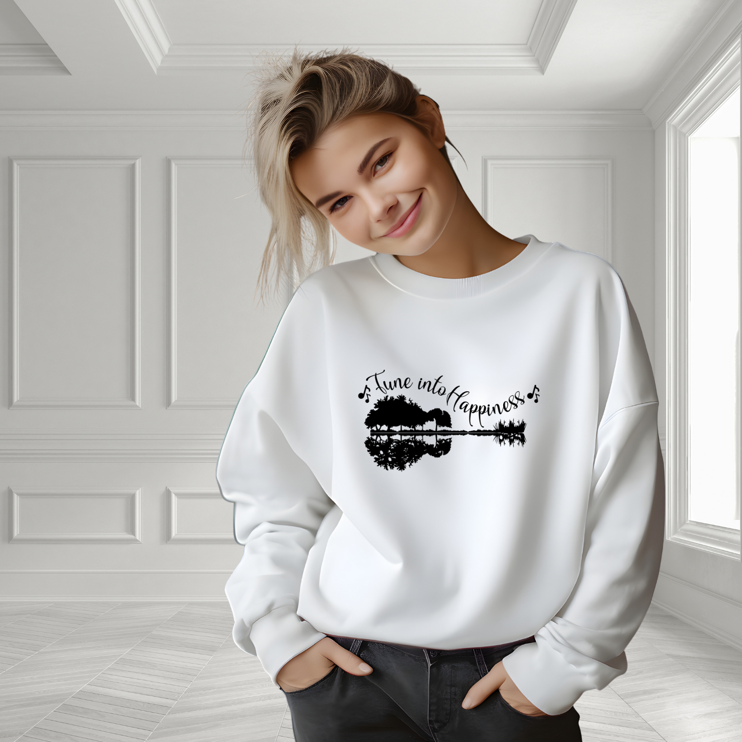 Tune into Happiness Crewneck Sweatshirt