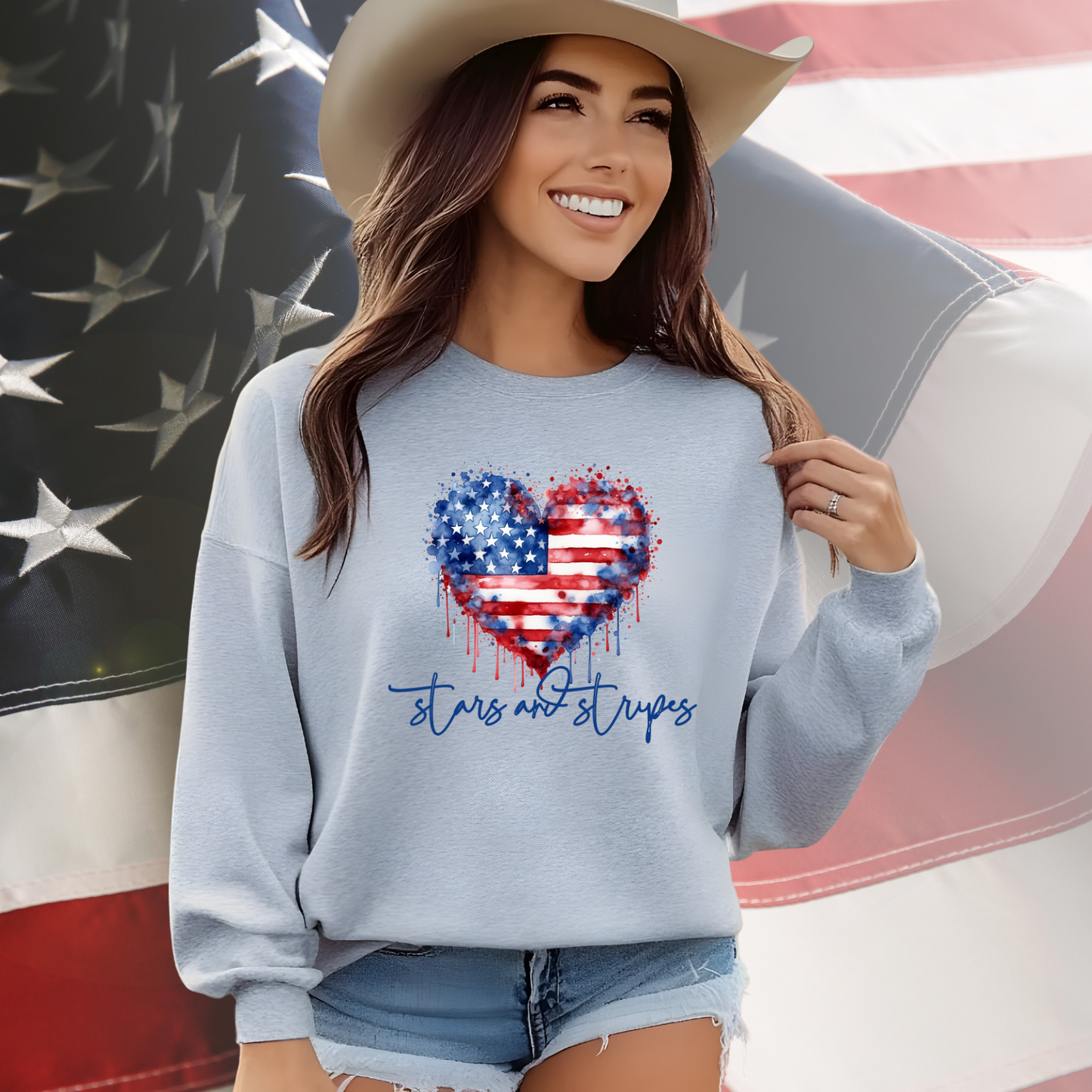 Stars and Stripes Crewneck Sweatshirt