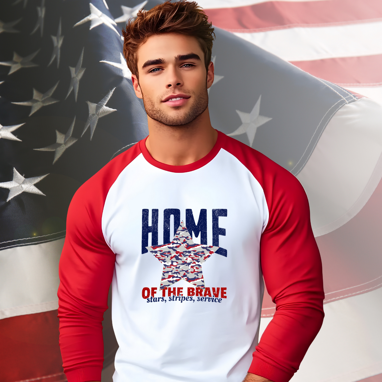 Home Of The Brave Baseball Tee