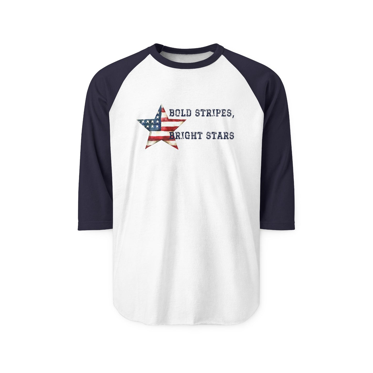 Bold Stripes Bright Stars Baseball Tee