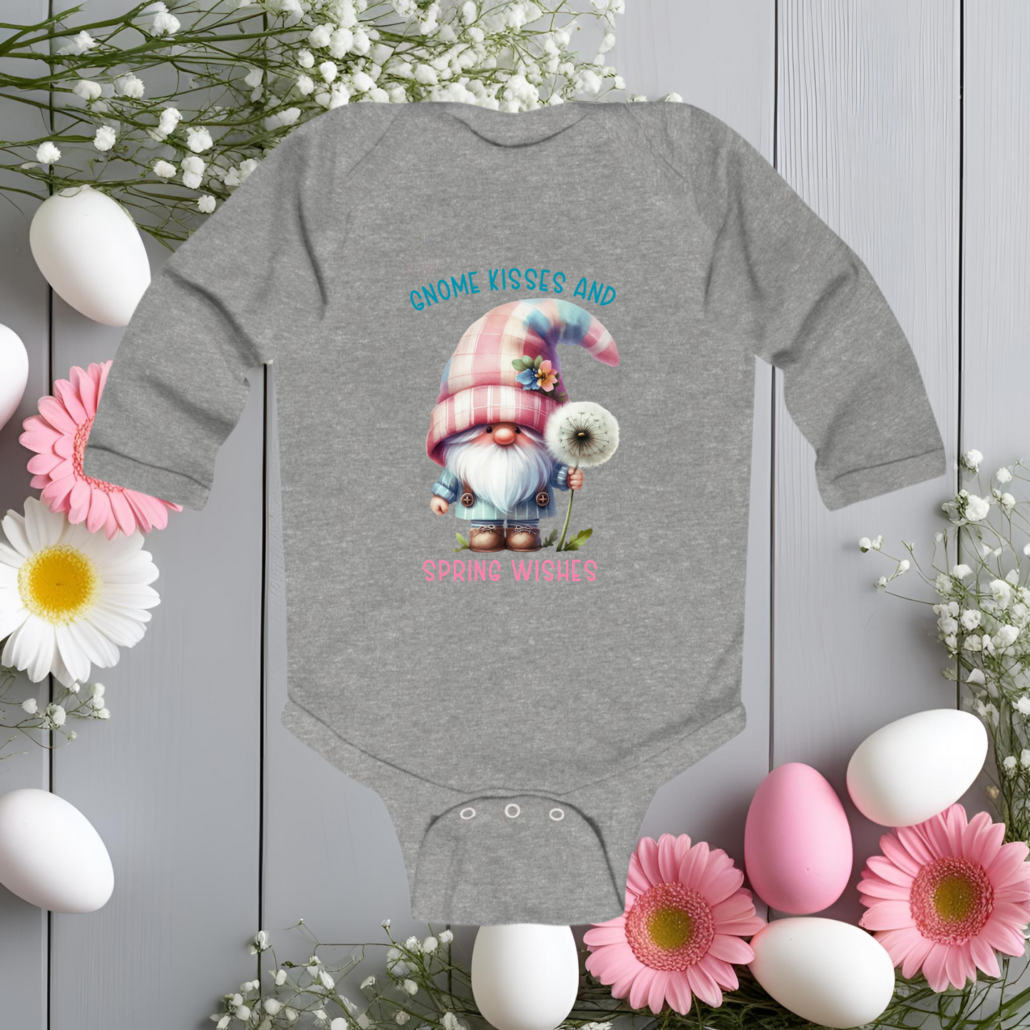 Gnome Kisses Infant Long Sleeve Onesie