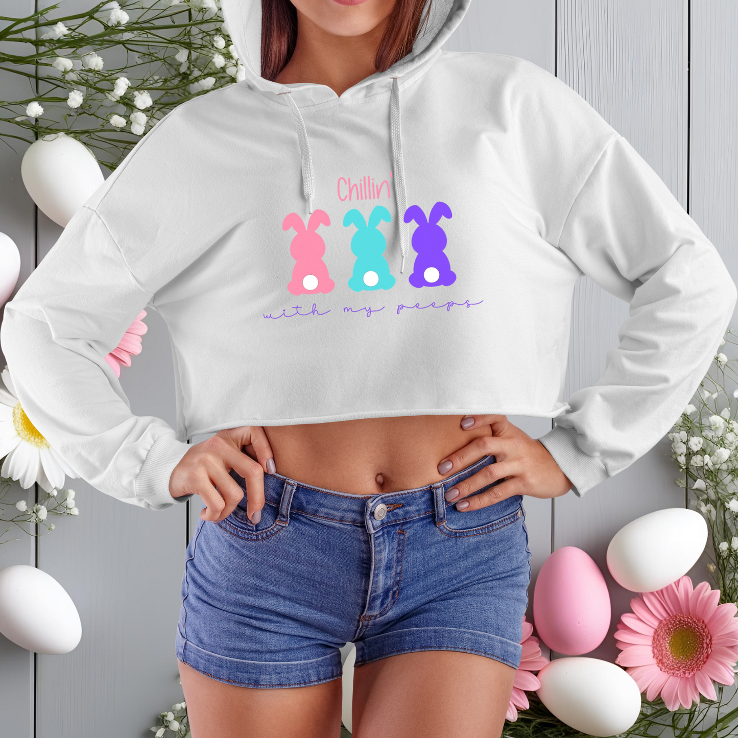 Chillin’ With My Peeps Crop Hoodie