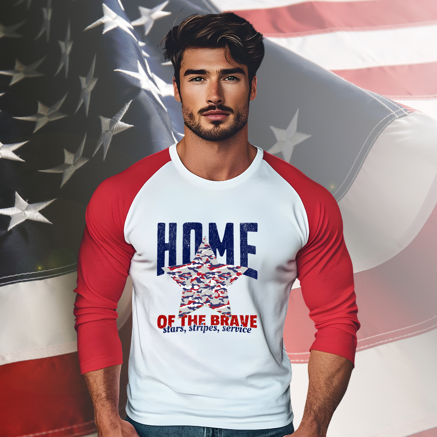Home Of The Brave Baseball Tee