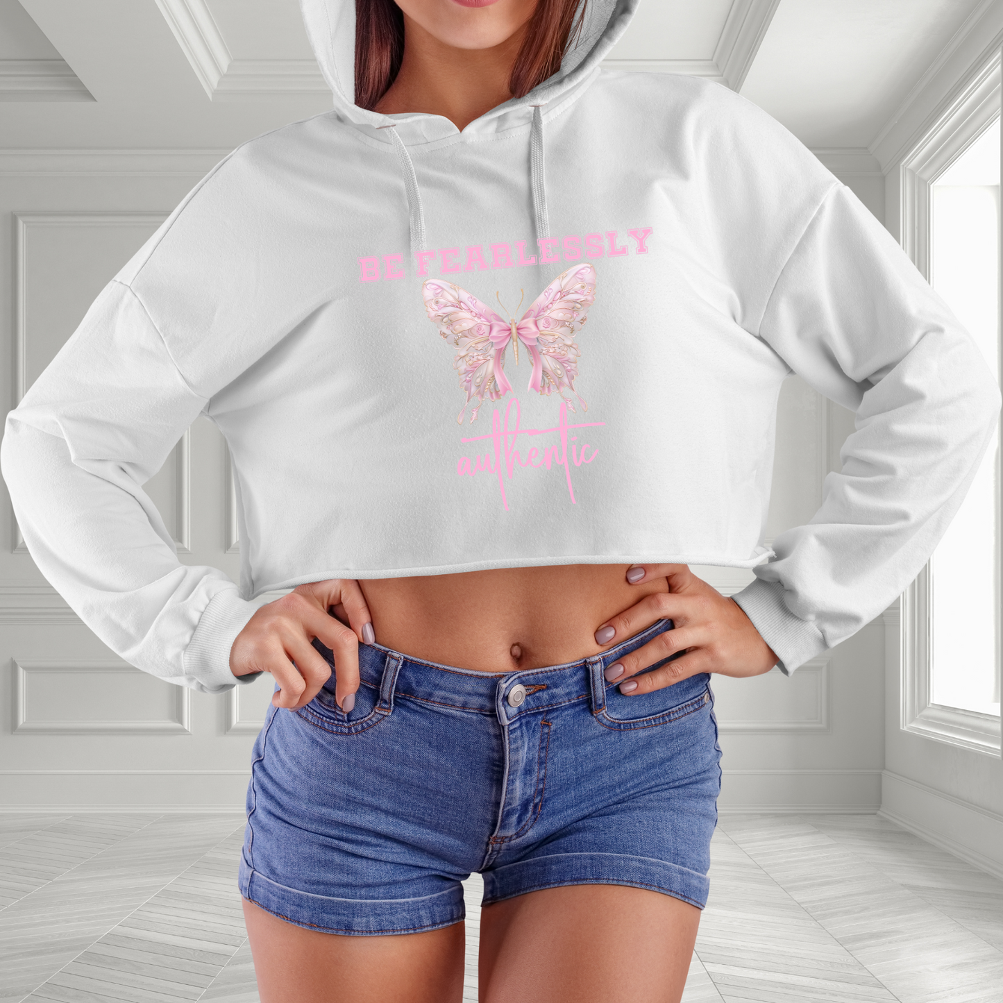Be Fearlessly Authentic Crop Hoodie