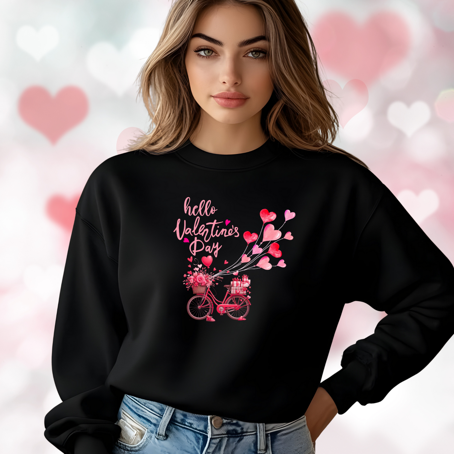 Hello Valentine’s Day Crewneck Sweatshirt