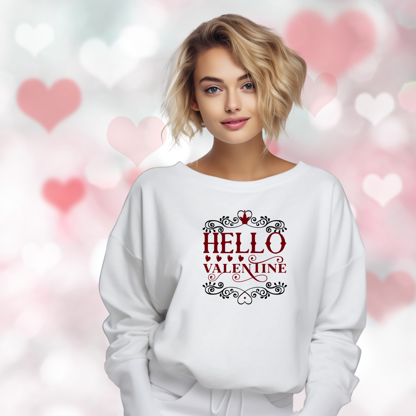 Hello Valentine Crewneck Sweatshirt