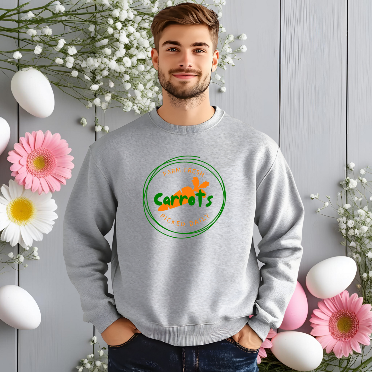 Farm Fresh Carrots Crewneck Sweatshirt