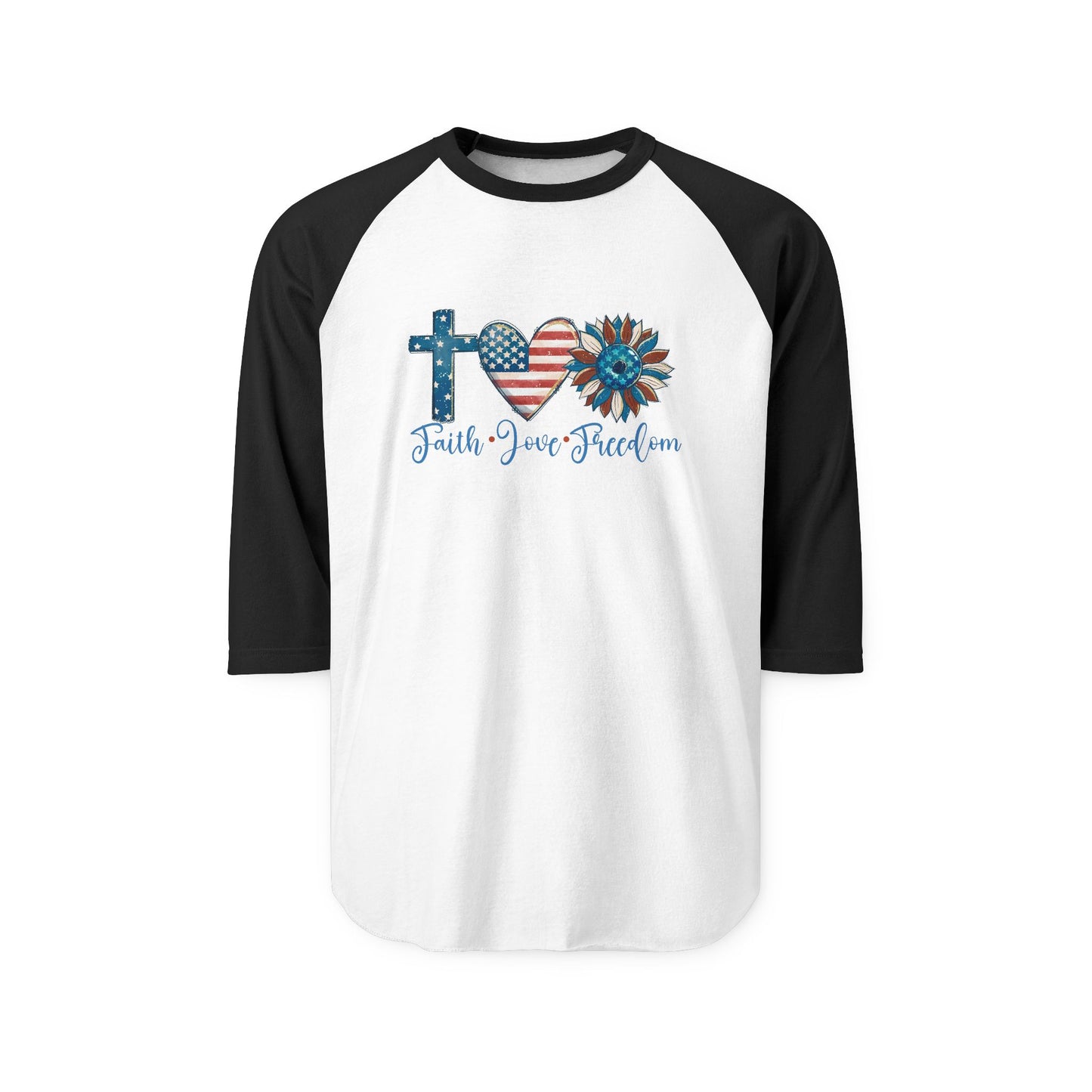 Faith Love Freedom Baseball Tee