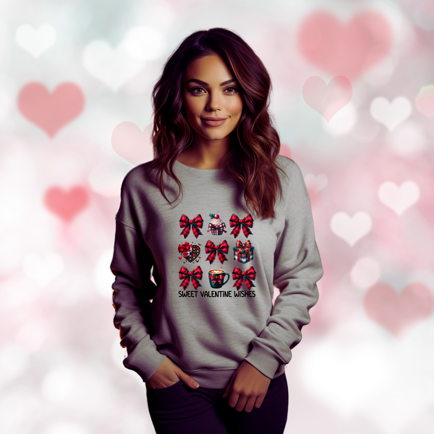Sweet Valentine Wishes Crewneck Sweatshirt