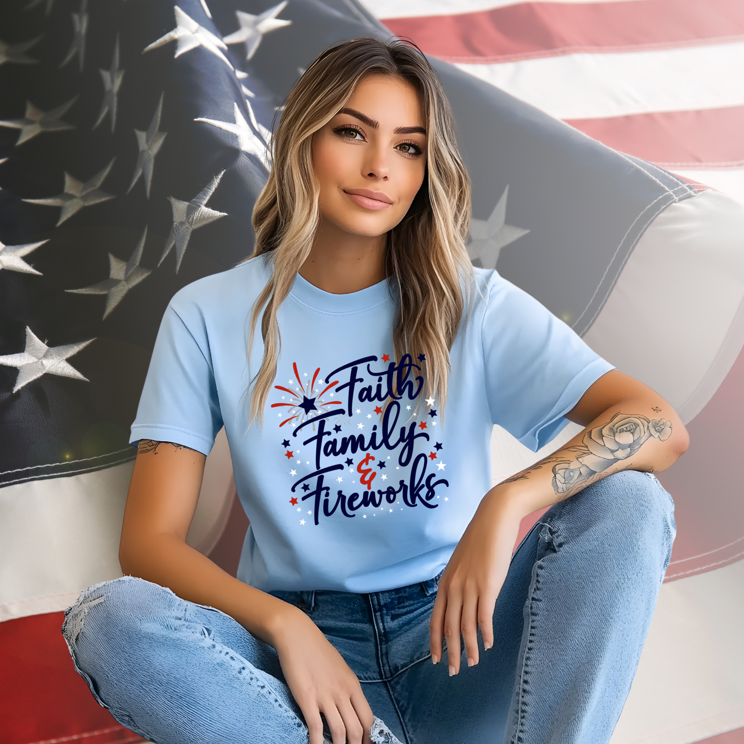 Faith Family Fireworks T-Shirt