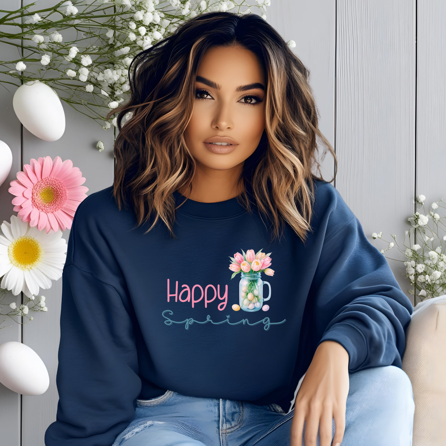 Happy Spring Crewneck Sweatshirt