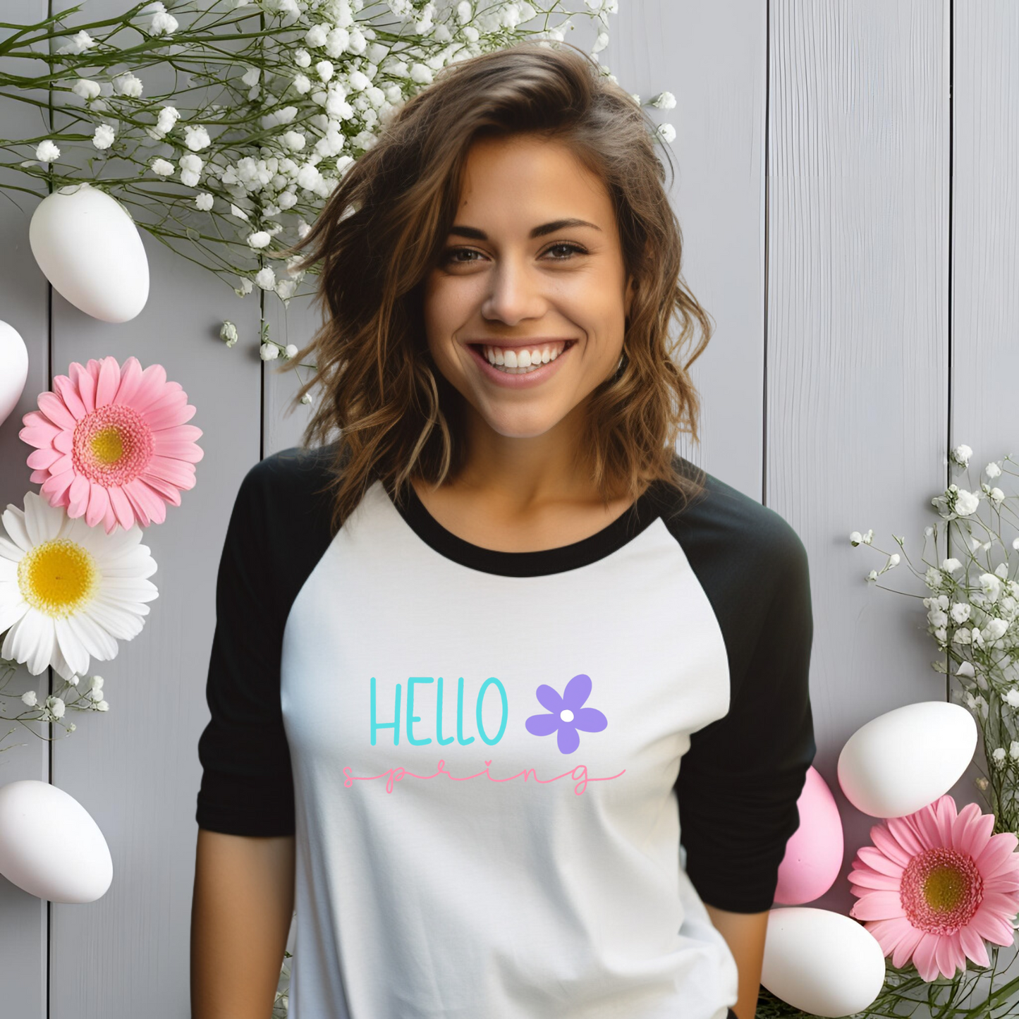 Hello Spring Baseball Tee