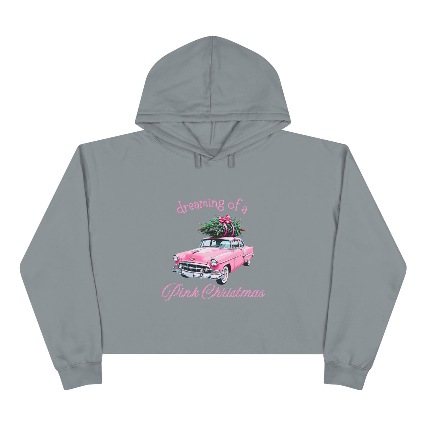 Dreaming Of A Pink Christmas Crop Hoodie