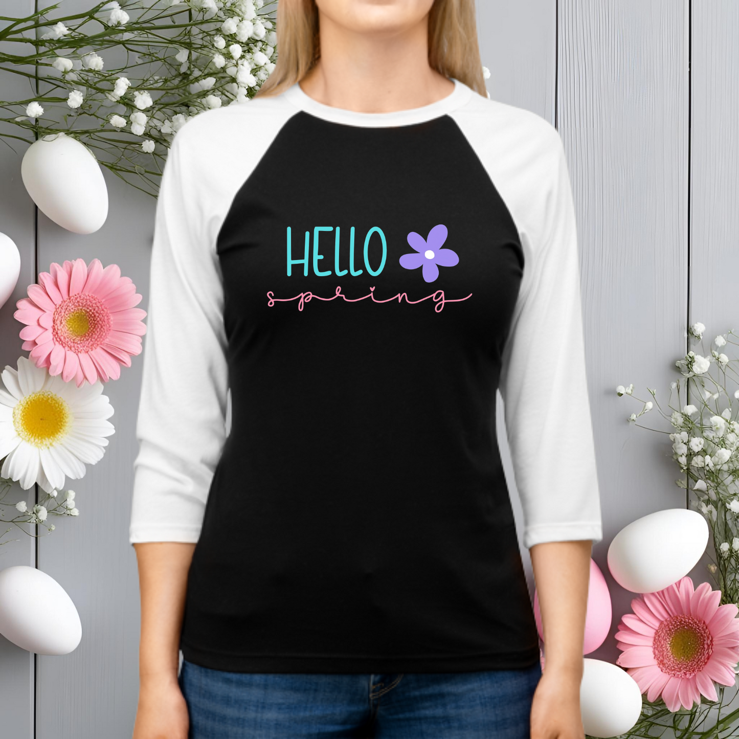 Hello Spring Baseball Tee