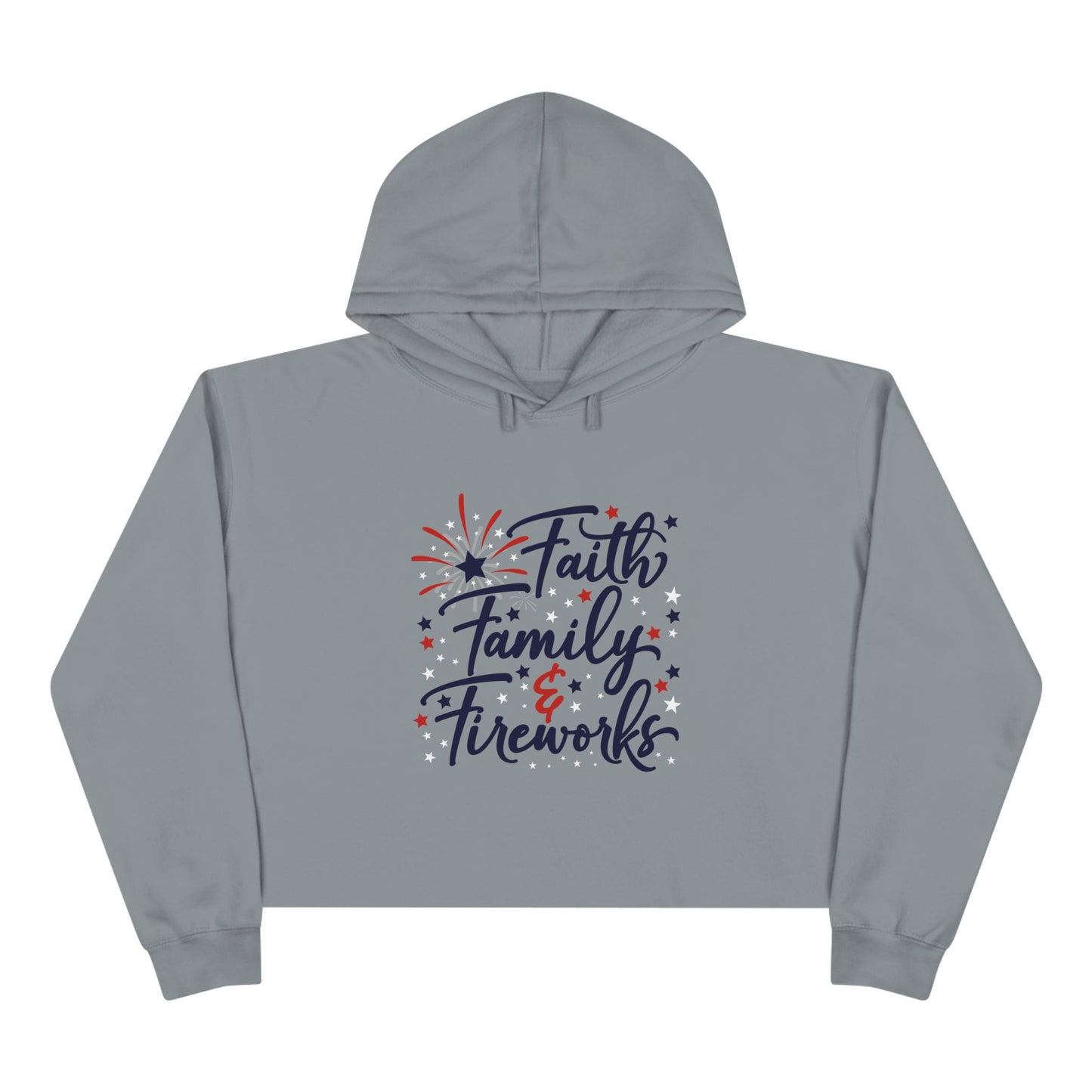 Faith Family Fireworks Crop Hoodie