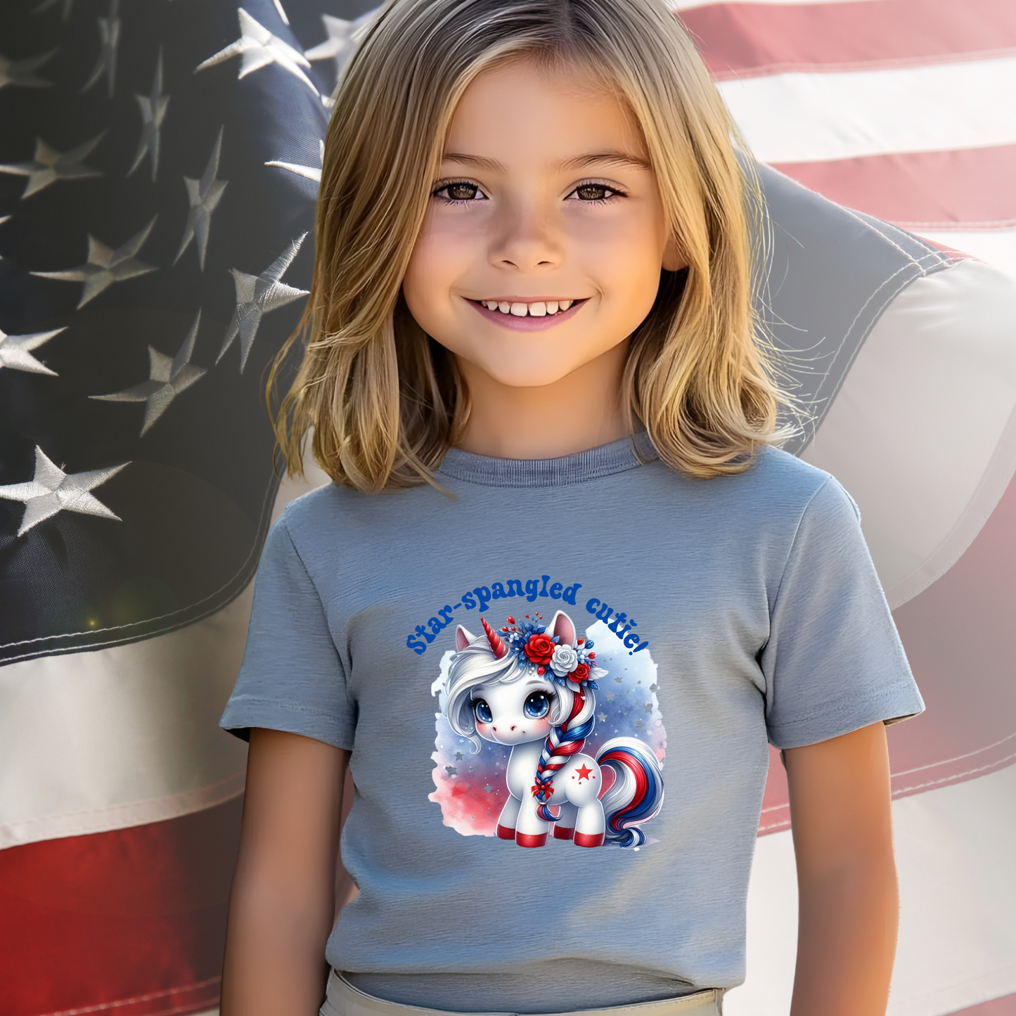 Star-Spangled Cute Kid's T-Shirt