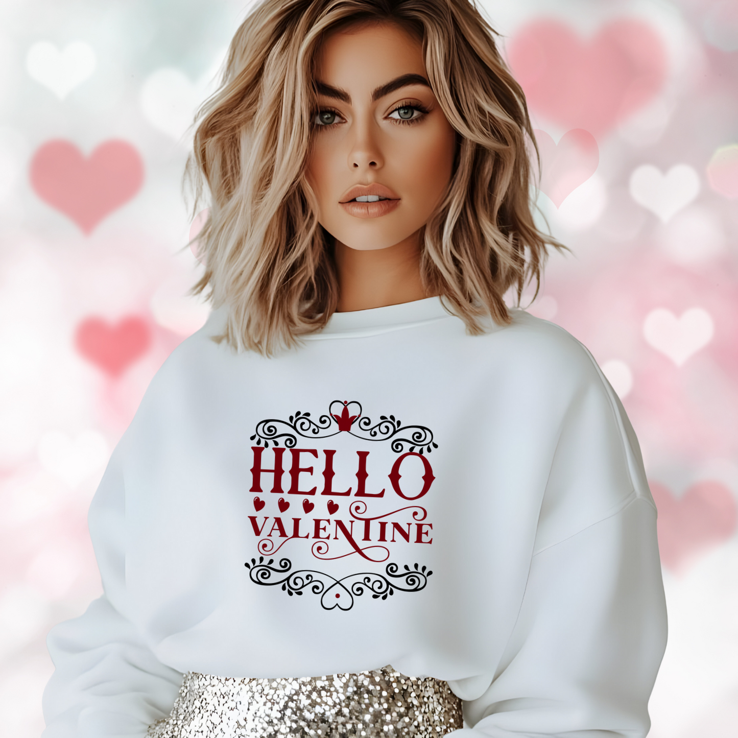 Hello Valentine Crewneck Sweatshirt