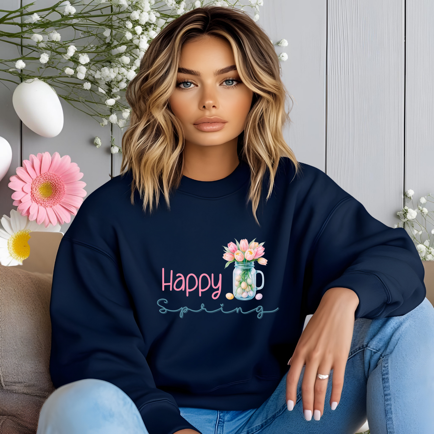 Happy Spring Crewneck Sweatshirt
