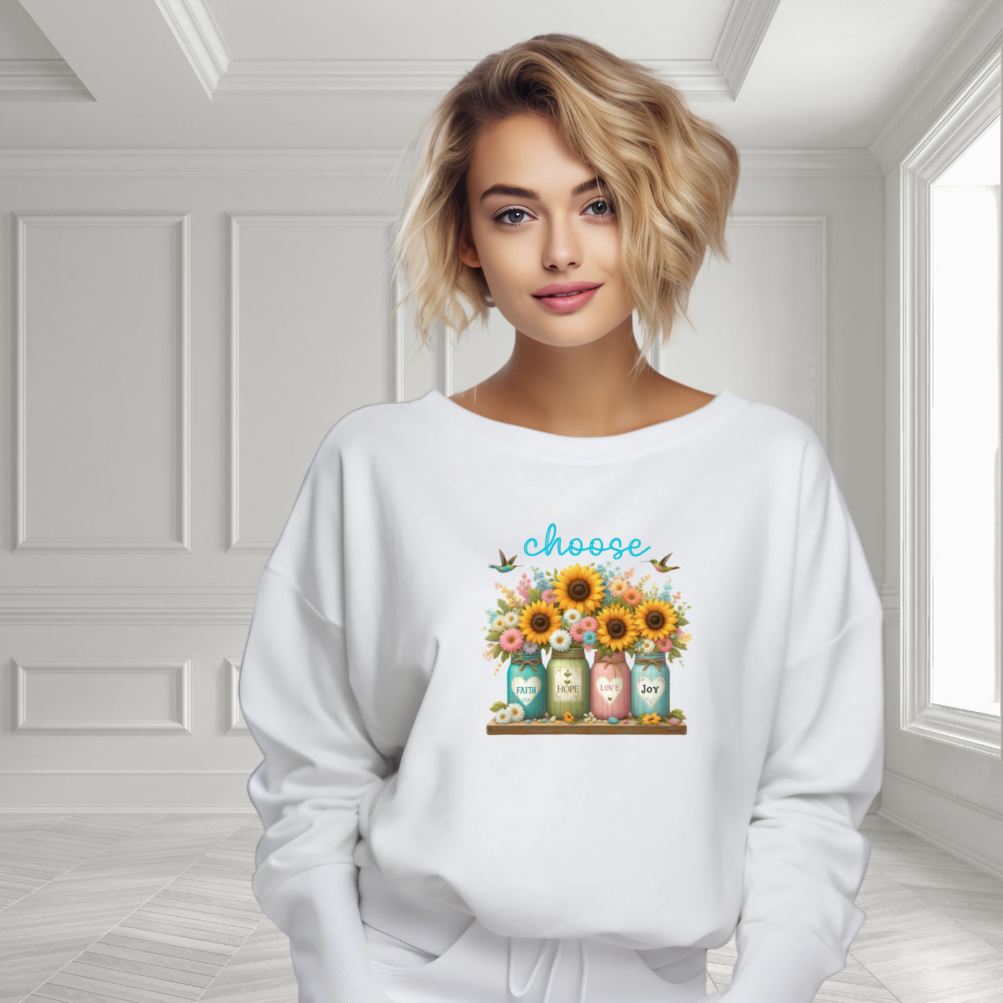 Choose Faith, Hope, Love, Joy Crewneck Sweatshirt