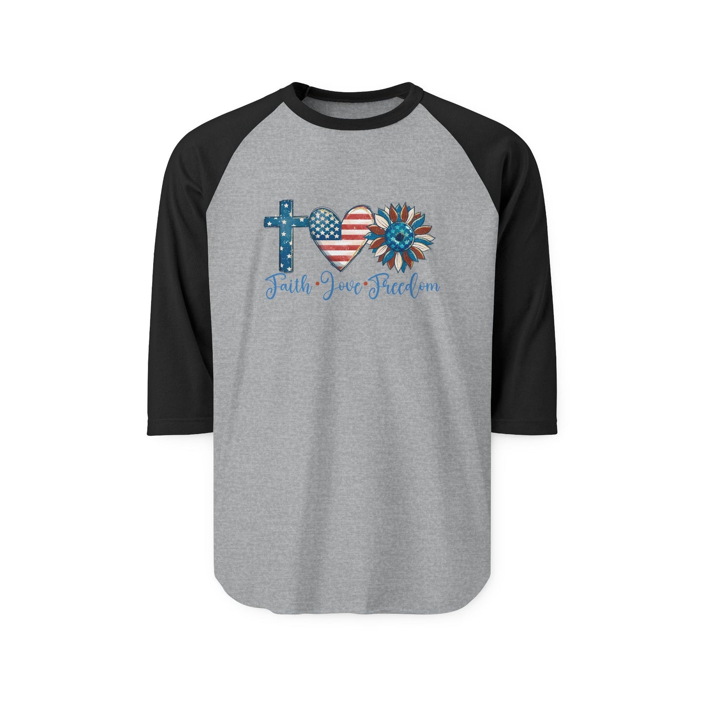 Faith Love Freedom Baseball Tee