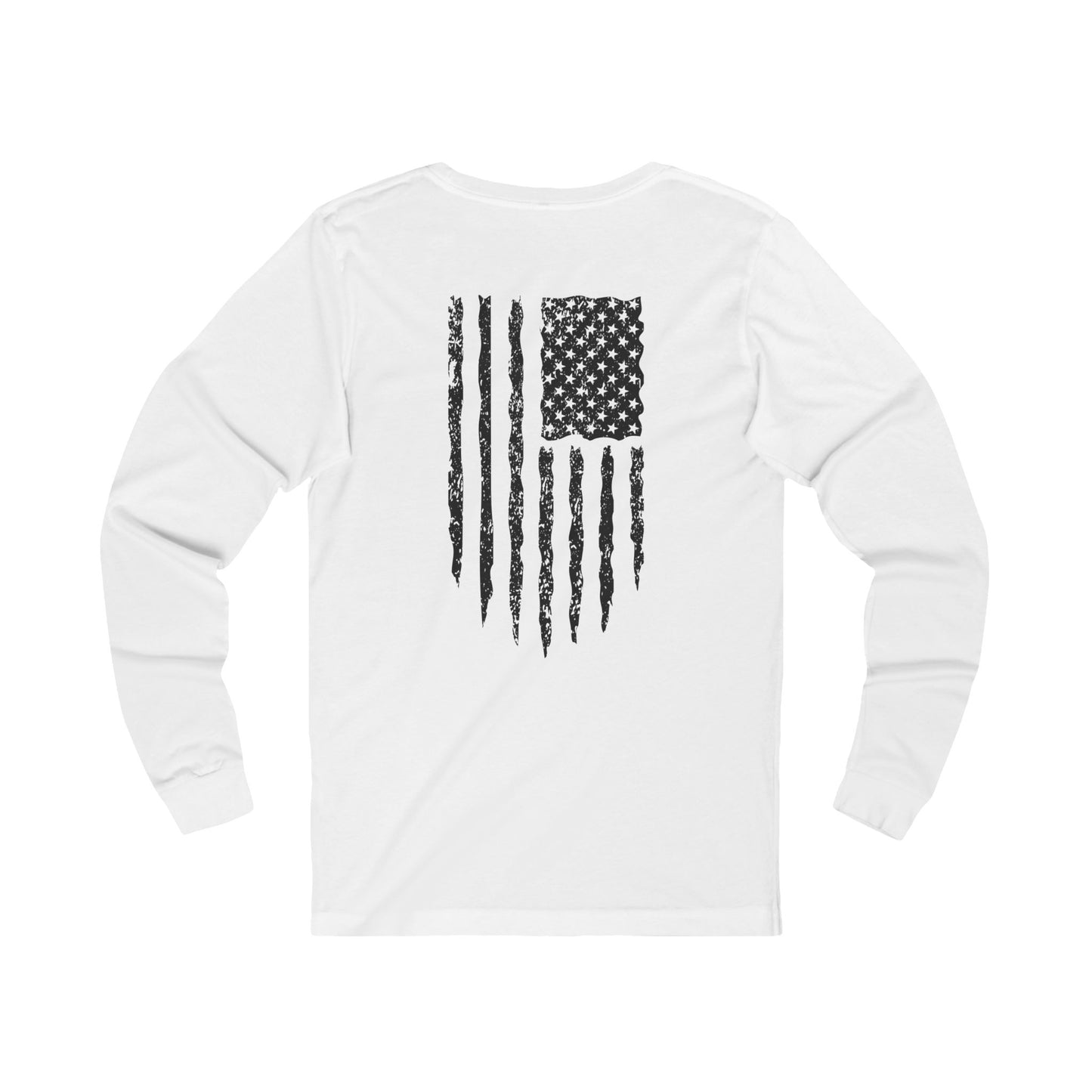 Distressed American Flag Long Sleeve Tee