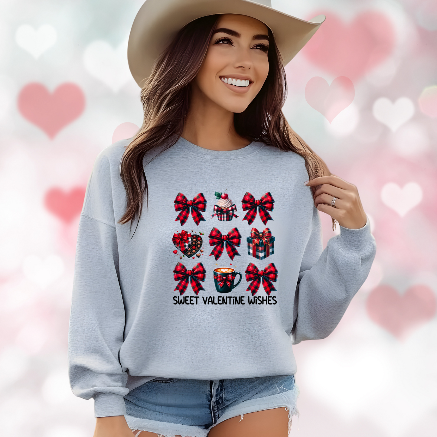 Sweet Valentine Wishes Crewneck Sweatshirt