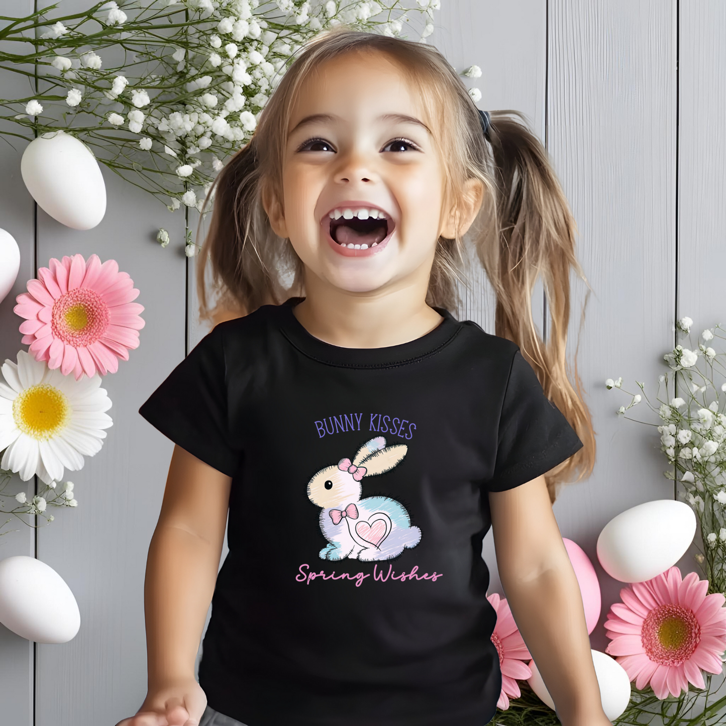 Bunny Kisses, Spring Wishes Kid's T-Shirt