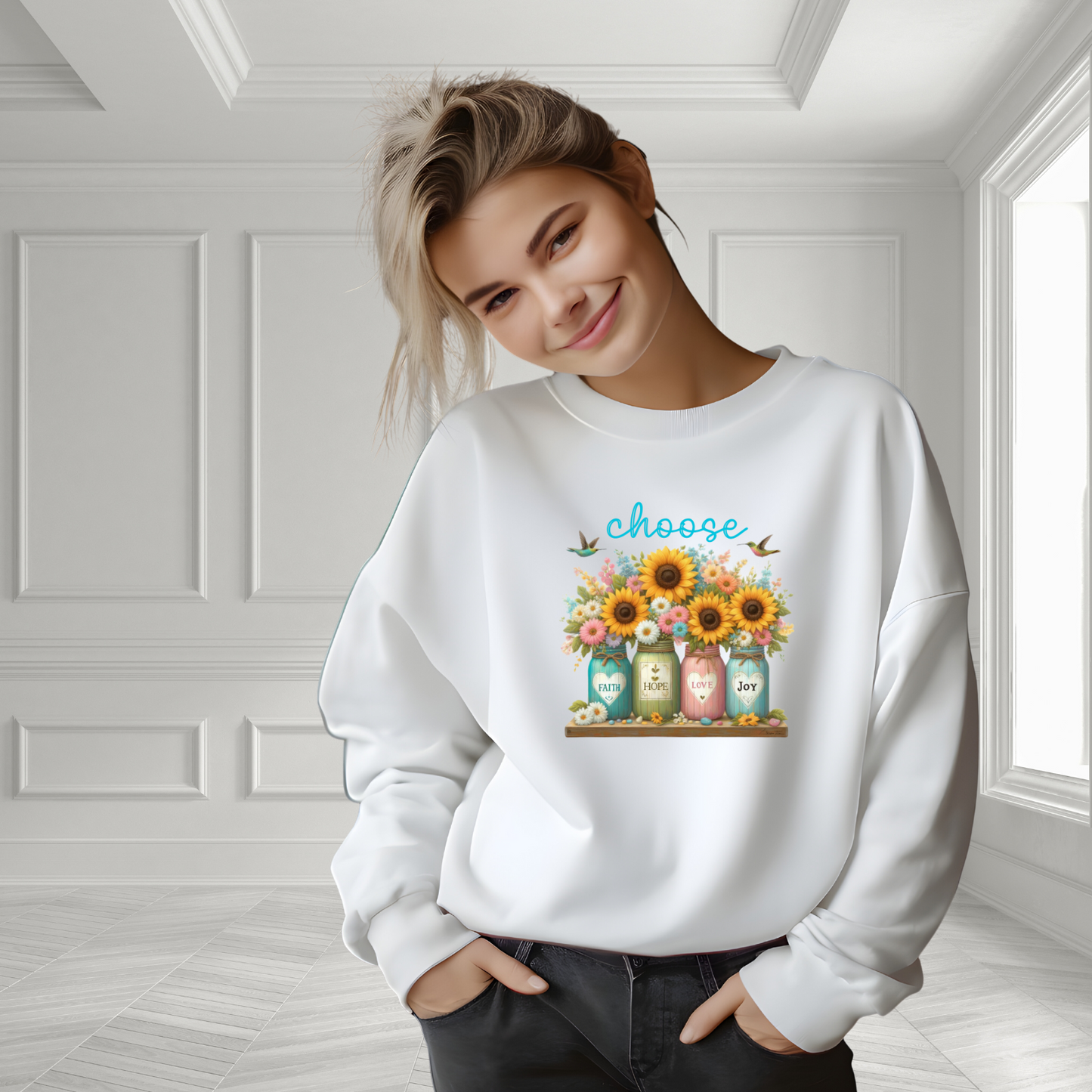 Choose Faith, Hope, Love, Joy Crewneck Sweatshirt
