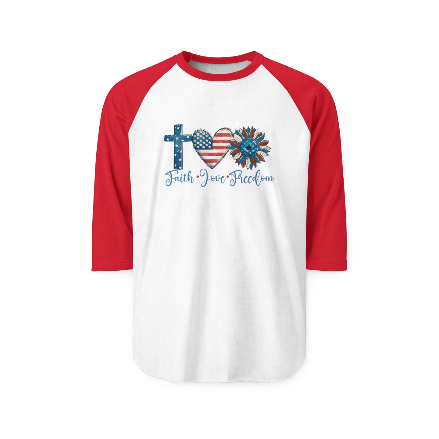 Faith Love Freedom Baseball Tee