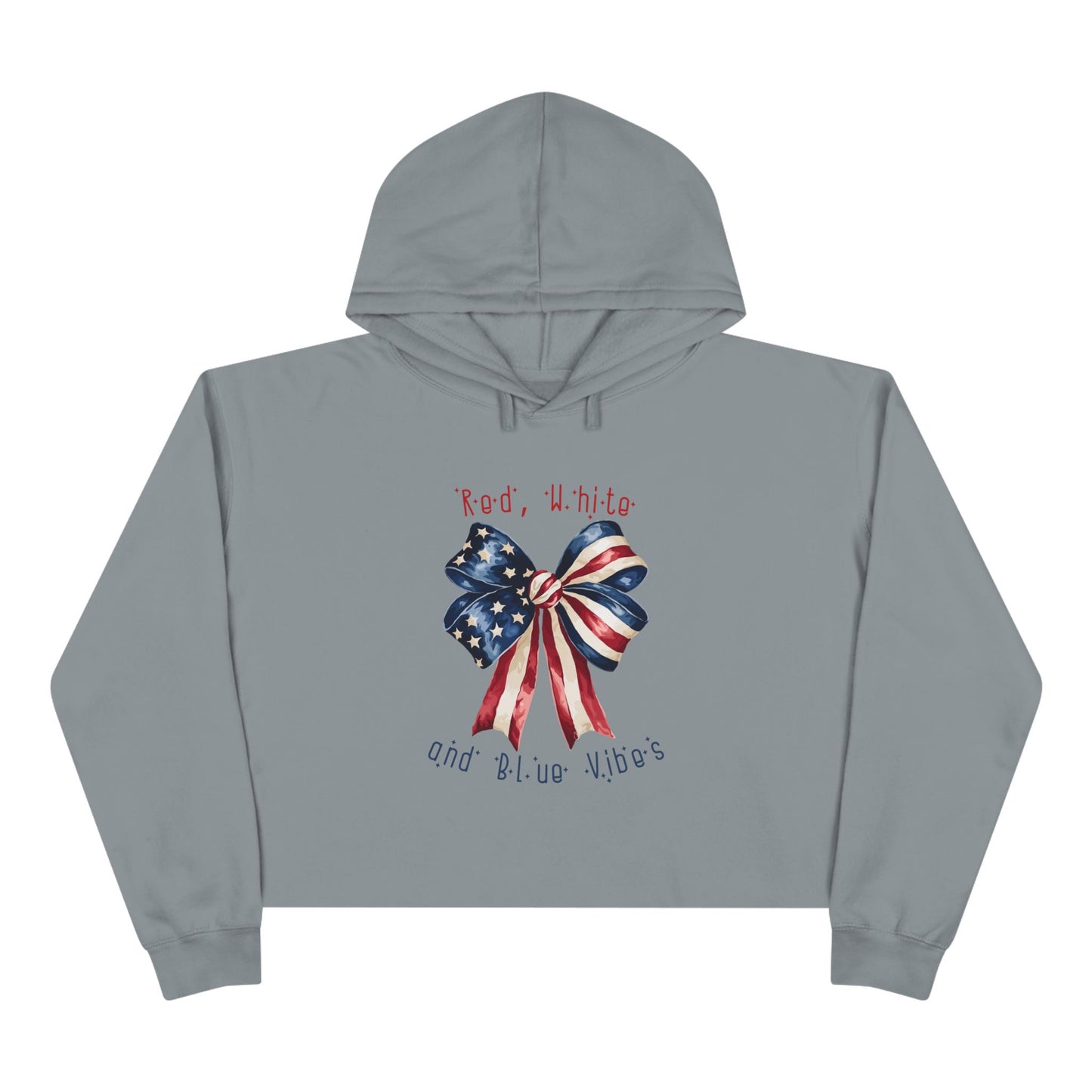 Red, White, and Blue Vibes Crop Hoodie