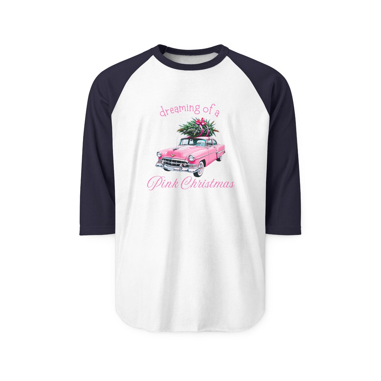Dreaming Of A Pink Christmas Baseball Tee