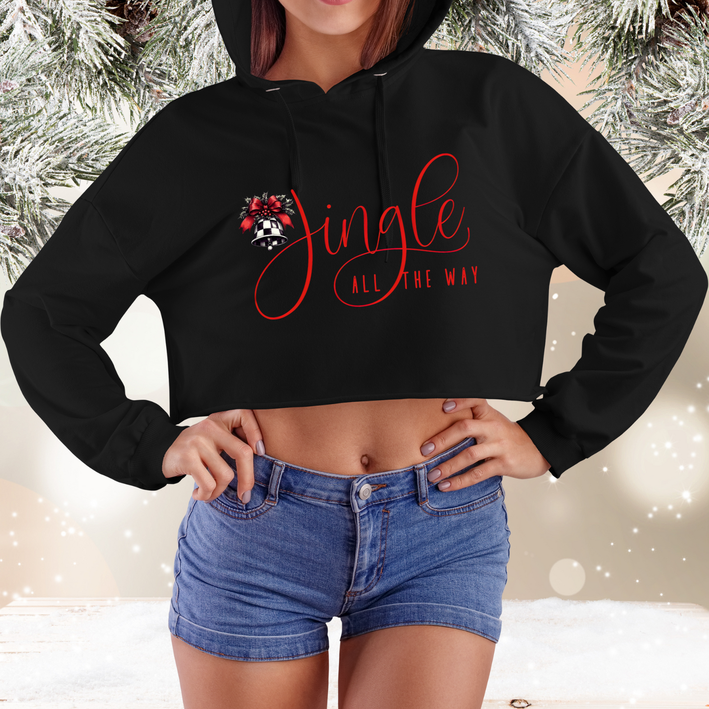Jingle All The Way Crop Hoodie