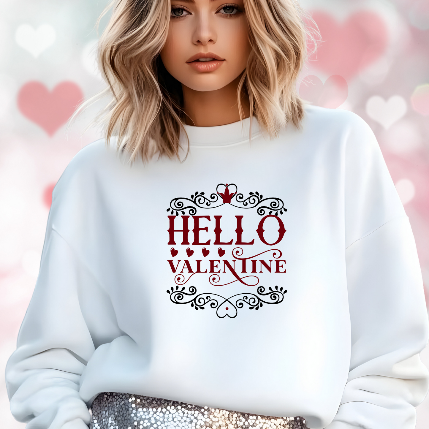 Hello Valentine Crewneck Sweatshirt