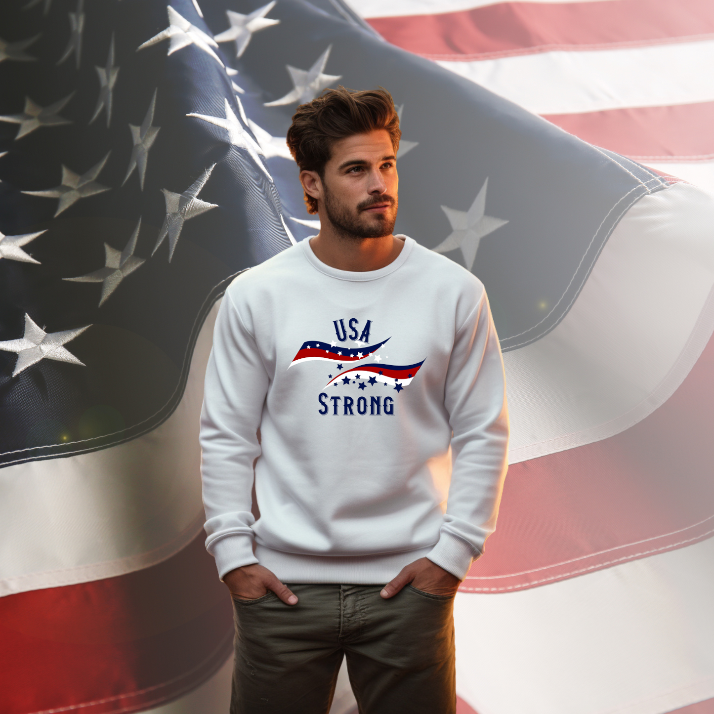 USA Strong Crewneck Sweatshirt