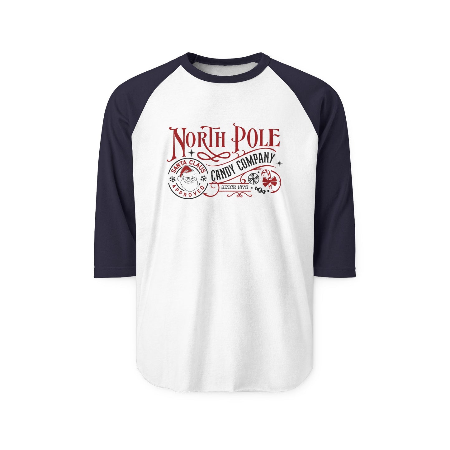 North Pole Candy Company Baseball Tee