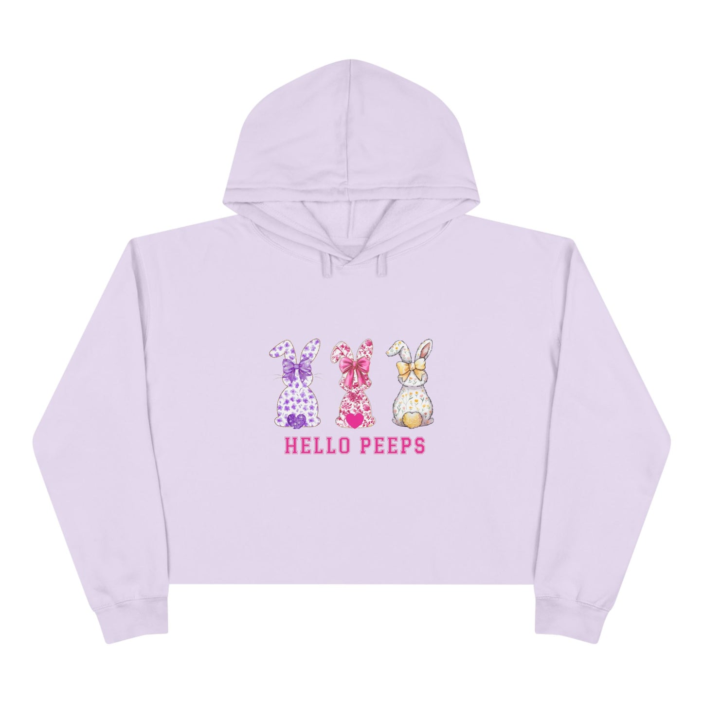 Hello Peeps Crop Hoodie