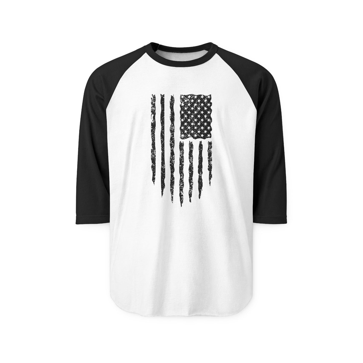 Distressed American Flag Baseball Tee