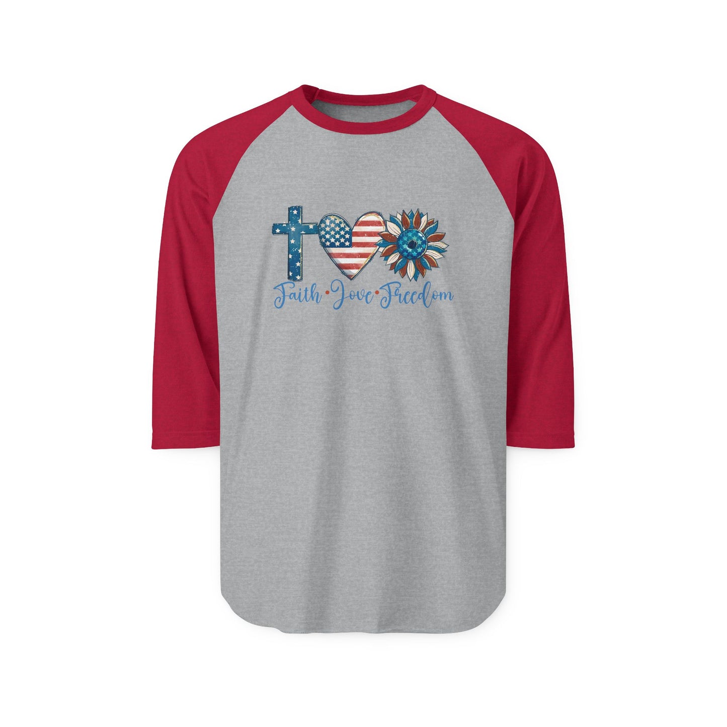 Faith Love Freedom Baseball Tee