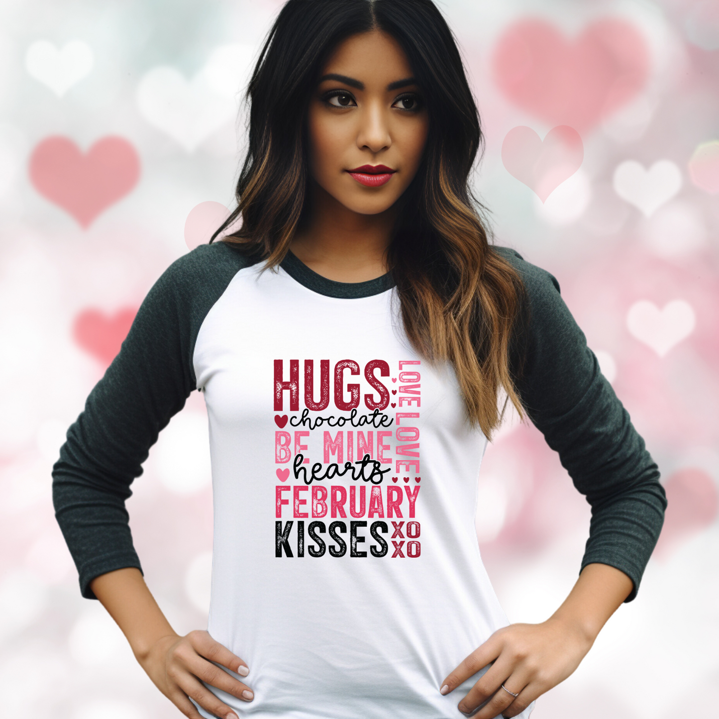Valentine Typography Baseball Tee