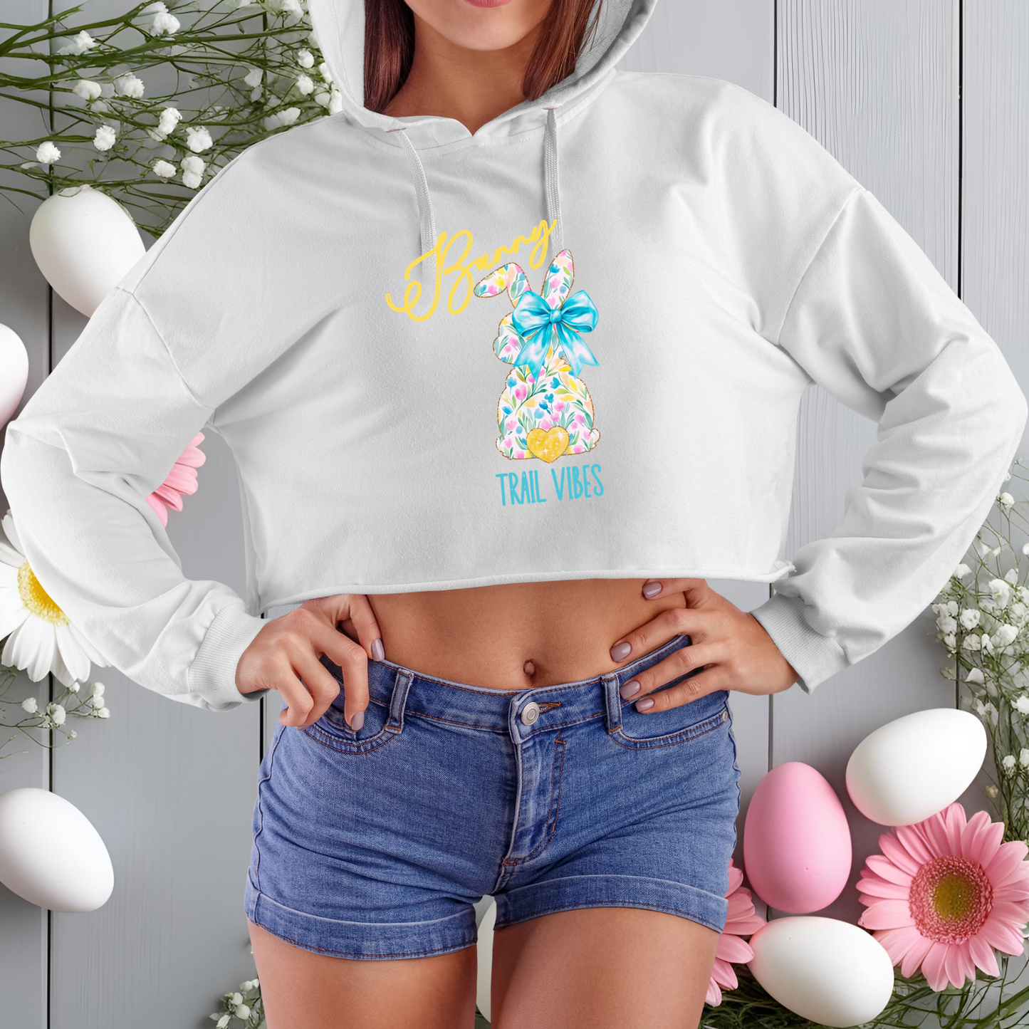 Bunny Trail Vibes Crop Hoodie