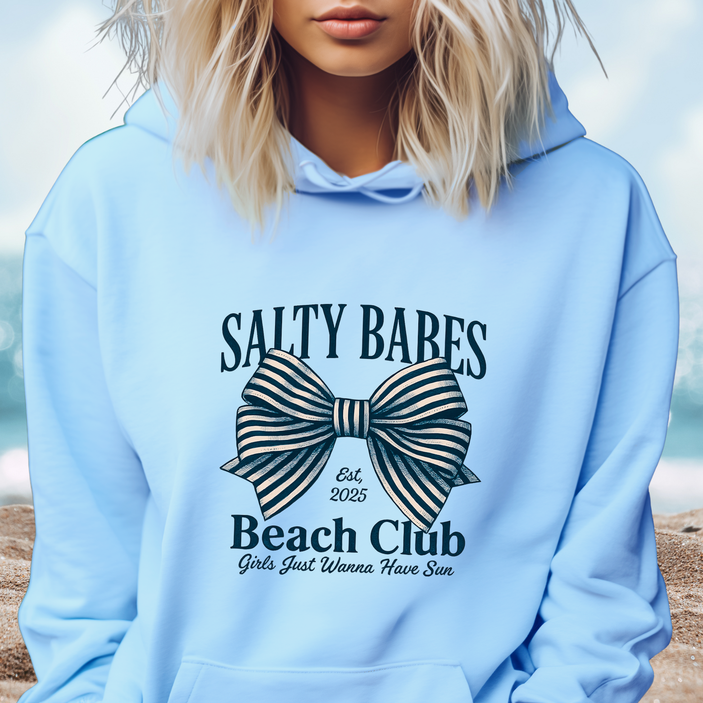 Salty Babes Beach Club Pullover Hoodie