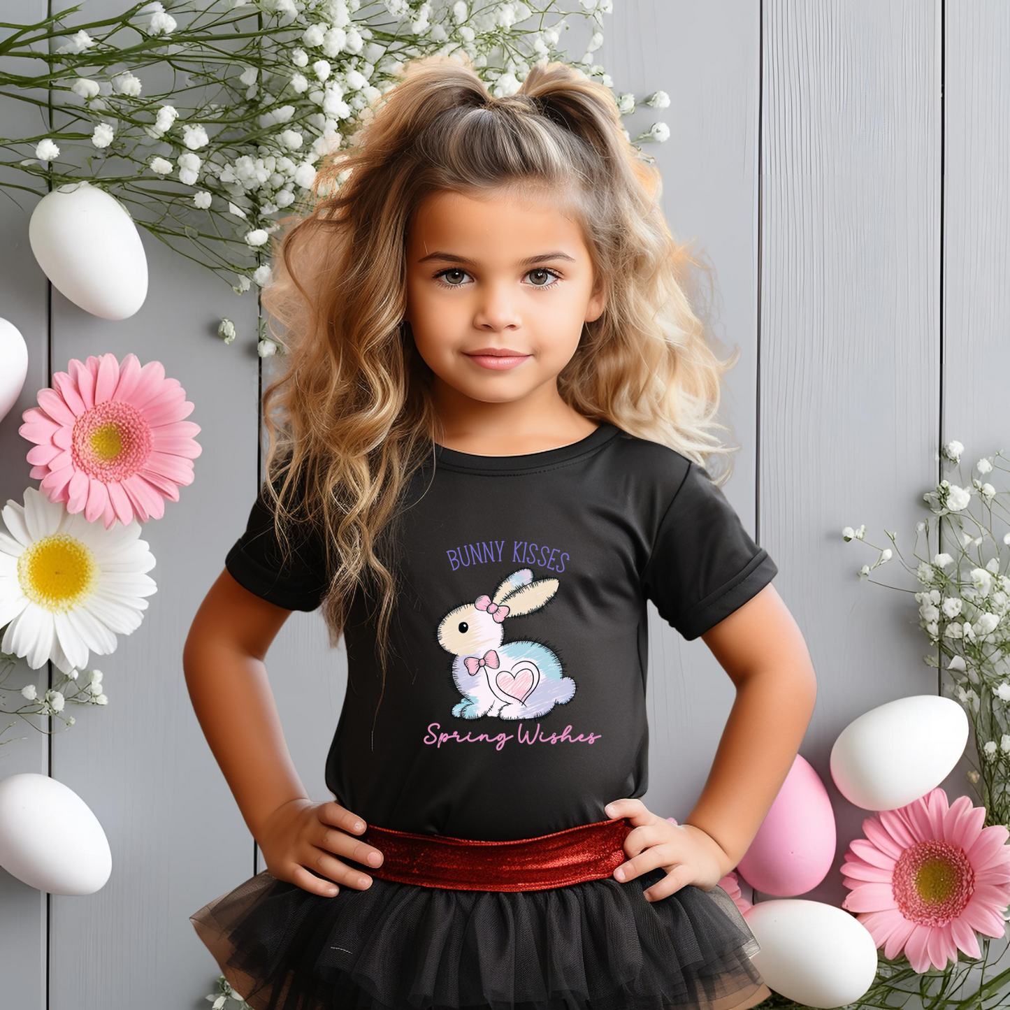 Bunny Kisses, Spring Wishes Kid's T-Shirt