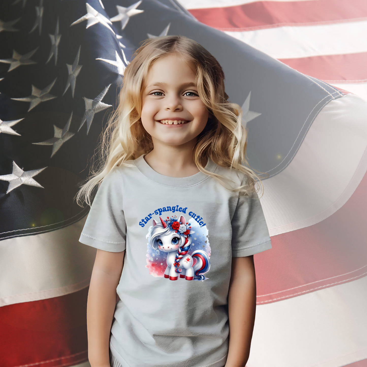 Star-Spangled Cute Kid's T-Shirt