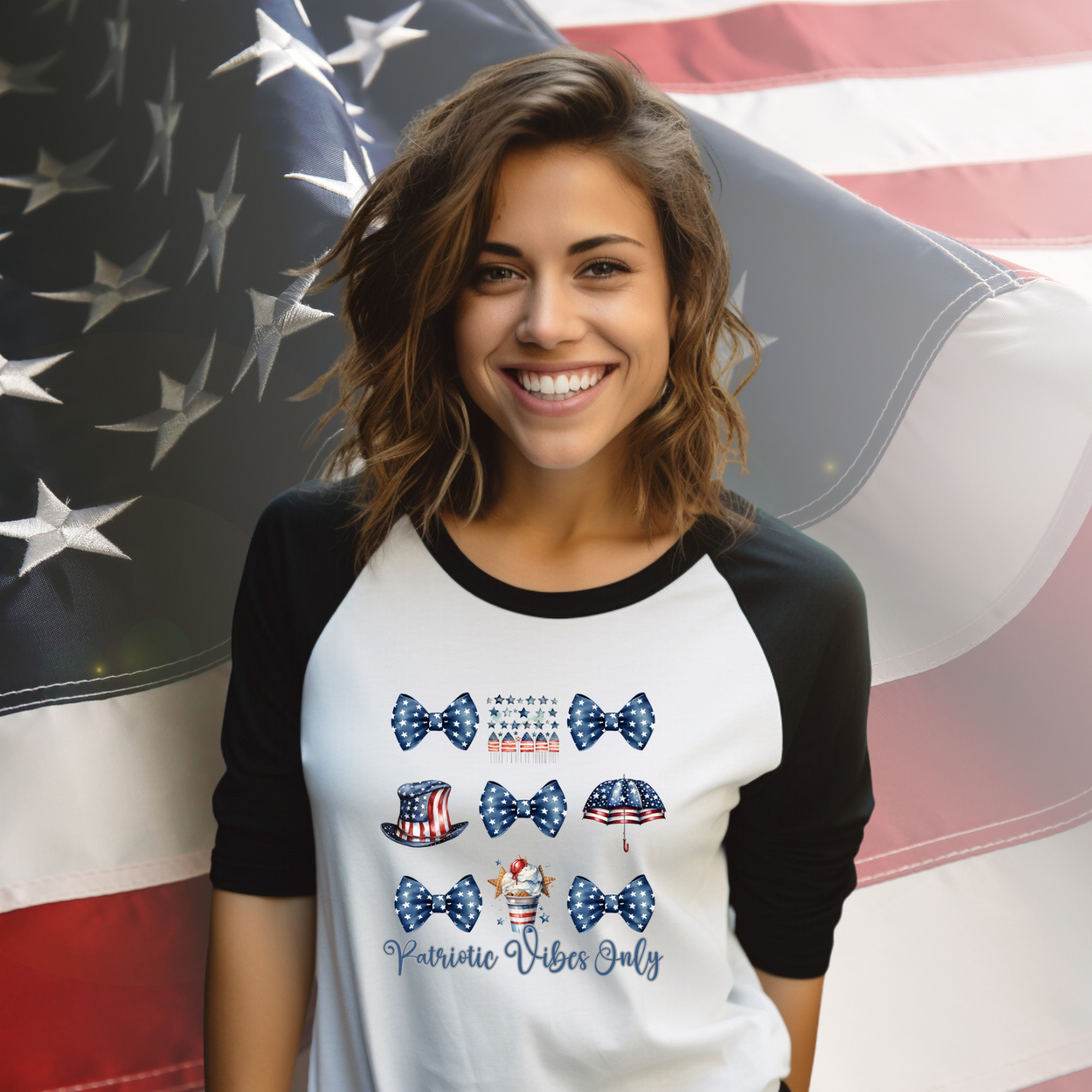 Patriotic Vibes Only Baseball Tee