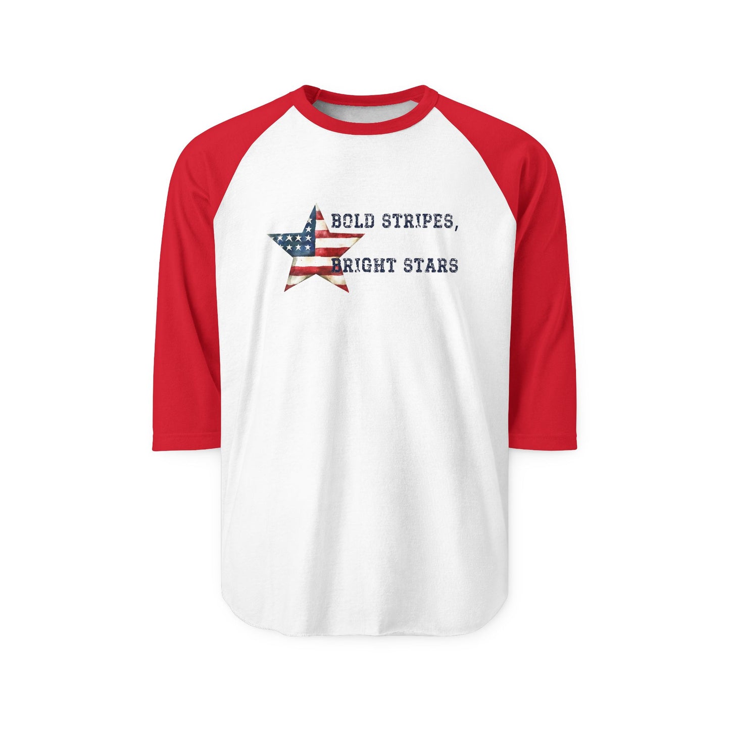 Bold Stripes Bright Stars Baseball Tee