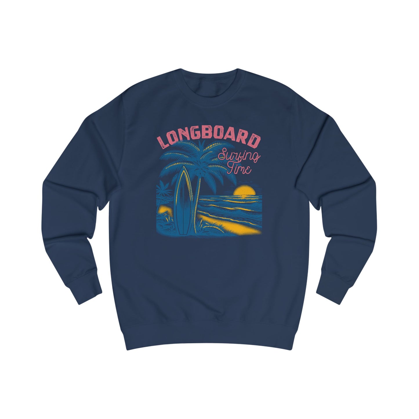 Longboard Surfing Crewneck Sweatshirt